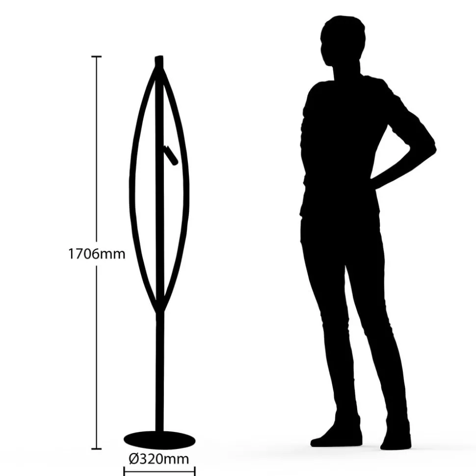 Lucande Matwei LED vloerlamp, ovaal, messing