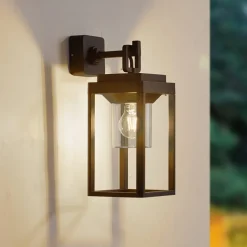 Lucande Milanka buitenwandlamp, zwart, aluminium, 43 cm