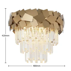 Lucande Miraia plafondlamp van kristal, goud