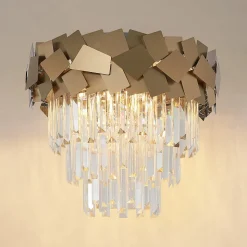 Lucande Miraia plafondlamp van kristal, goud