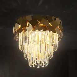 Lucande Miraia plafondlamp van kristal, goud