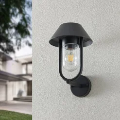 Lucande Olinum buitenwandlamp, donkergrijs