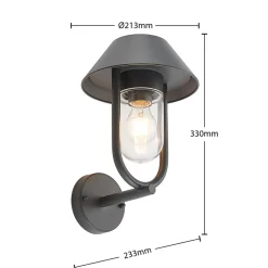 Lucande Olinum buitenwandlamp, donkergrijs