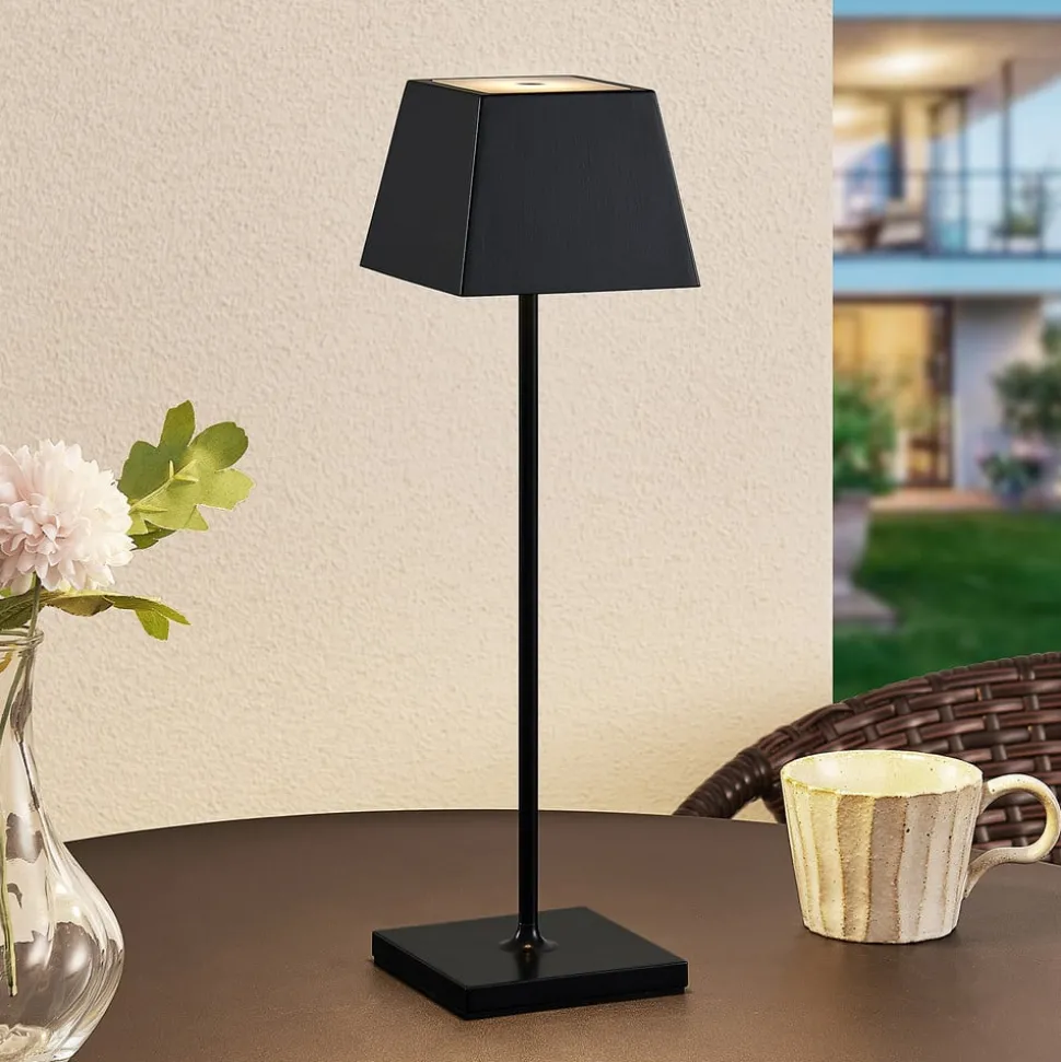 Lucande Patini LED tafellamp buiten, zwart