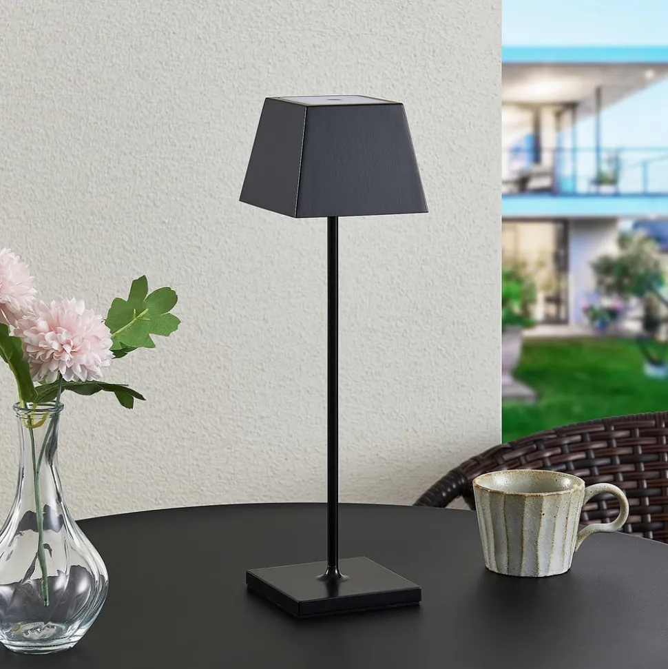 Lucande Patini LED tafellamp buiten, zwart