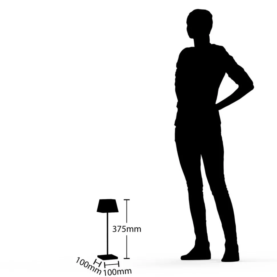 Lucande Patini LED tafellamp buiten, zwart