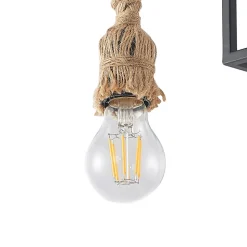 Lucande plafondlamp Andrik, 44 cm, 3-lamps, henneptouw, metaal