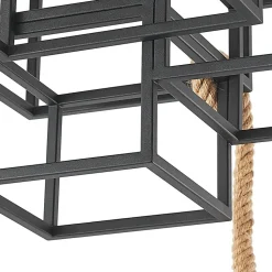 Lucande plafondlamp Andrik, 44 cm, 3-lamps, henneptouw, metaal