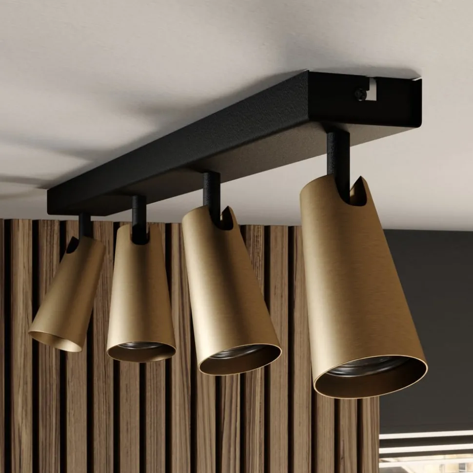 Lucande plafondlamp Angelina, 4-lamps, messing/goud