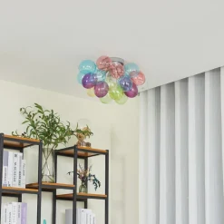 Lucande plafondlamp Diborah, kleurrijk, glas, Ø 50 cm, G9