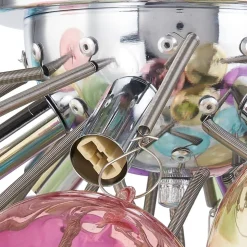 Lucande plafondlamp Diborah, kleurrijk, glas, Ø 50 cm, G9