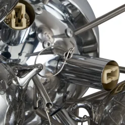 Lucande plafondlamp Diborah, rookgrijs, glas, Ø 50 cm, G9