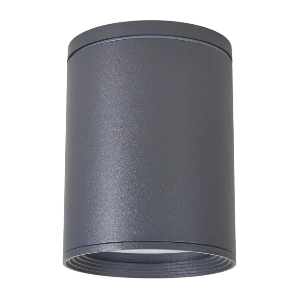 Lucande plafondspot Minna, antraciet, 14cm, IP54, E27