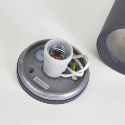 Lucande plafondspot Minna, antraciet, 14cm, IP54, E27