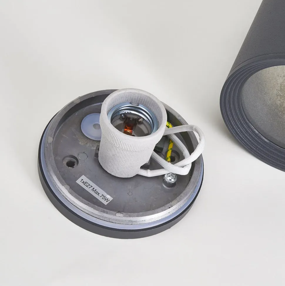 Lucande plafondspot Minna, antraciet, 14cm, IP54, E27