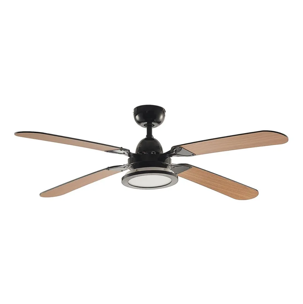 Lucande plafondventilator Tedric, zwart, stil, 133 cm