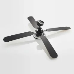 Lucande plafondventilator Tedric, zwart, stil, 133 cm