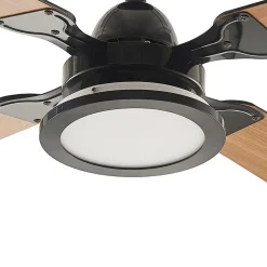 Lucande plafondventilator Tedric, zwart, stil, 133 cm