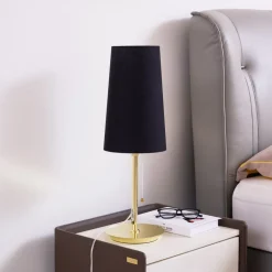 Lucande Pordis tafellamp, messing-zwart