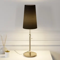 Lucande Pordis tafellamp, messing-zwart