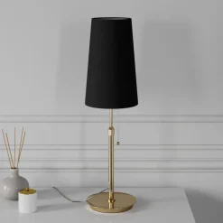 Lucande Pordis tafellamp, messing-zwart