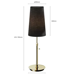 Lucande Pordis tafellamp, messing-zwart