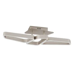 Lucande Quinn LED plafondlamp nikkel 3-lamps