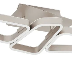 Lucande Quinn LED plafondlamp nikkel 3-lamps