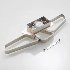 Lucande Quinn LED plafondlamp nikkel 3-lamps