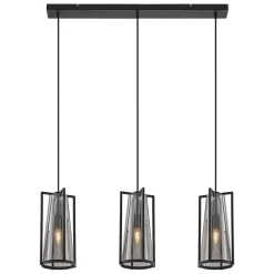 Lucande Rufina hanglamp, 3-lamps, langwerpig