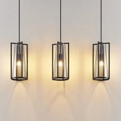 Lucande Rufina hanglamp, 3-lamps, langwerpig