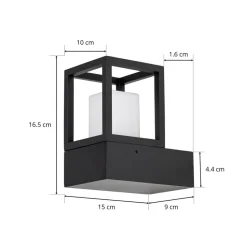 Lucande Rumina LED buitenwandlamp in zwart