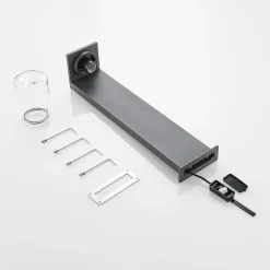 Lucande Semka tuinpadverlichting, 65 cm, antraciet, glas, aluminium