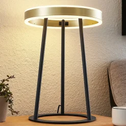 Lucande Seppe LED tafellamp, messing