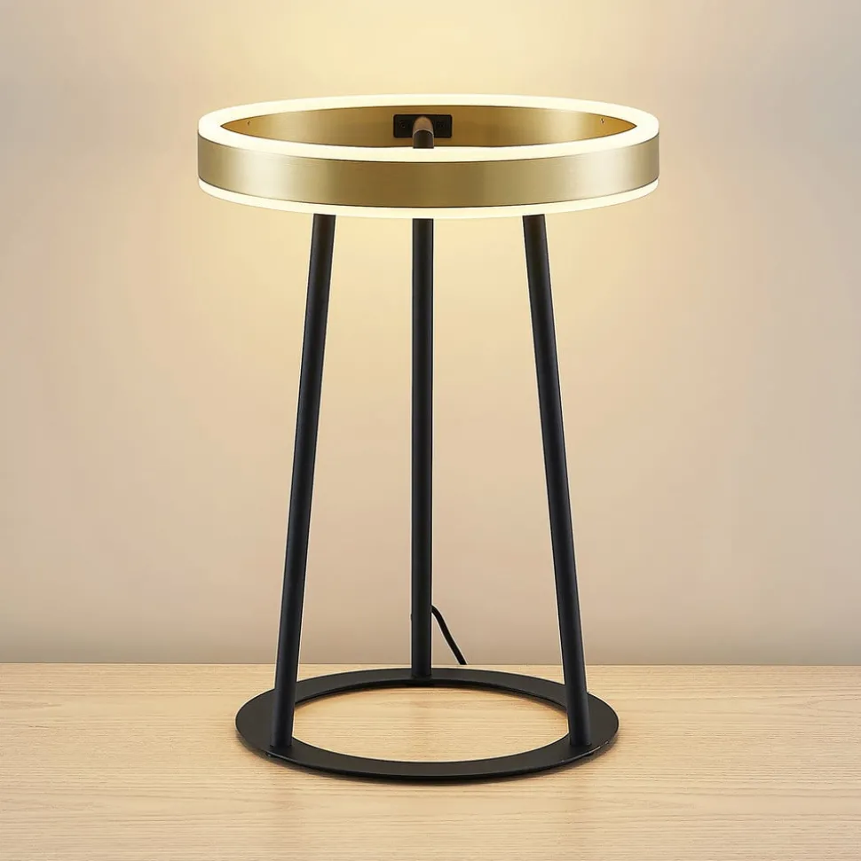 Lucande Seppe LED tafellamp, messing