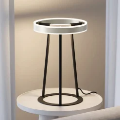 Lucande Seppe LED tafellamp, nikkel