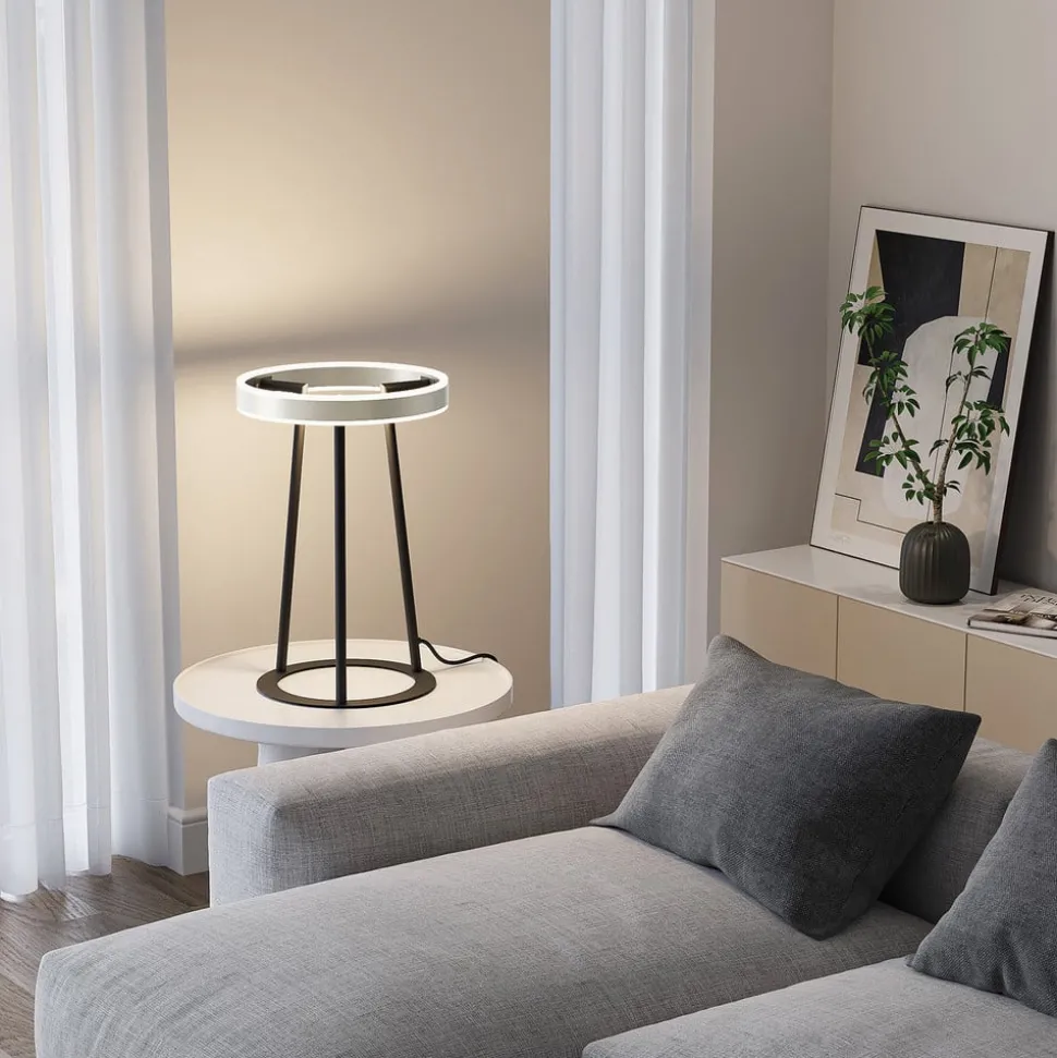 Lucande Seppe LED tafellamp, nikkel