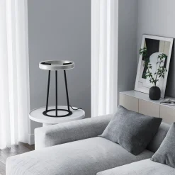 Lucande Seppe LED tafellamp, nikkel