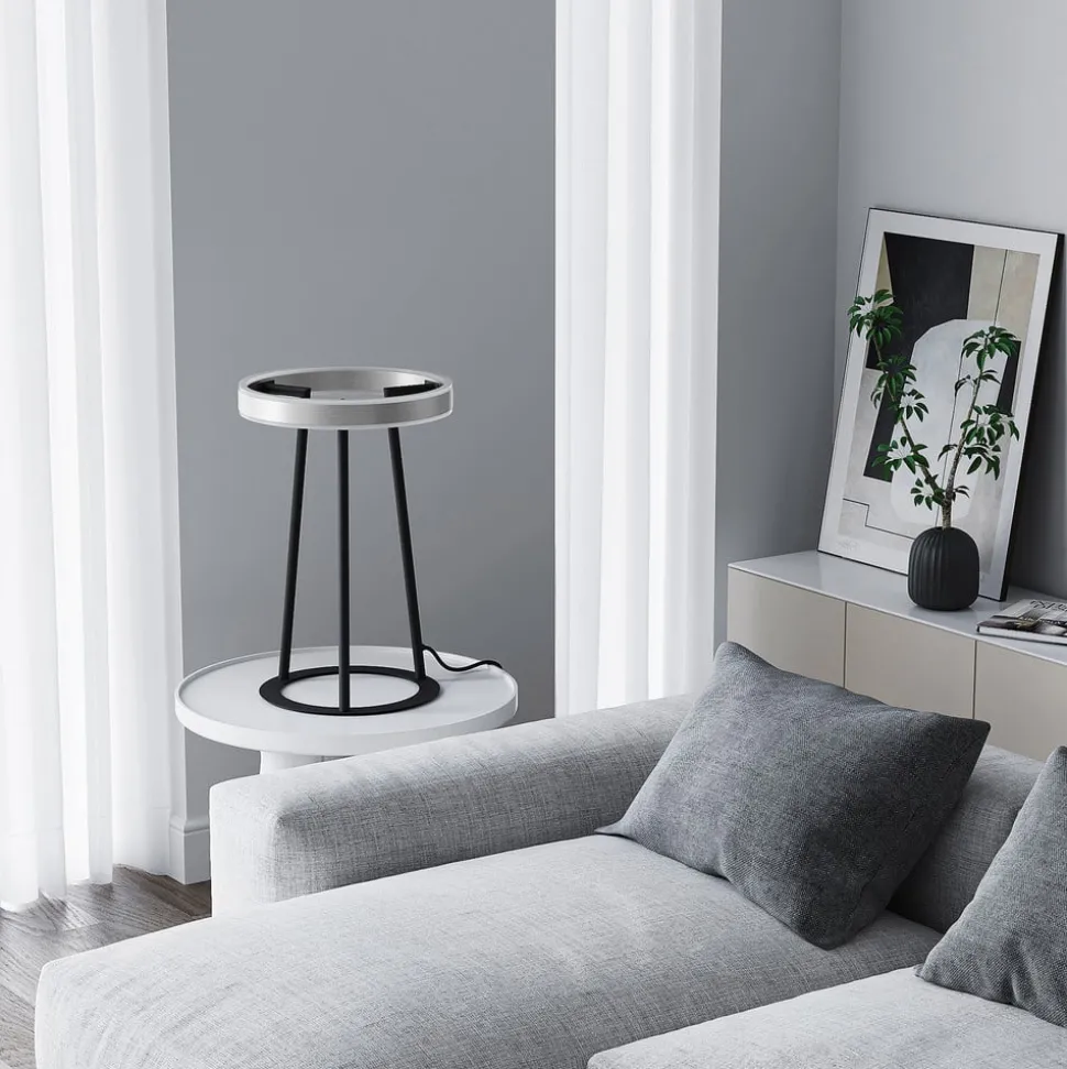 Lucande Seppe LED tafellamp, nikkel