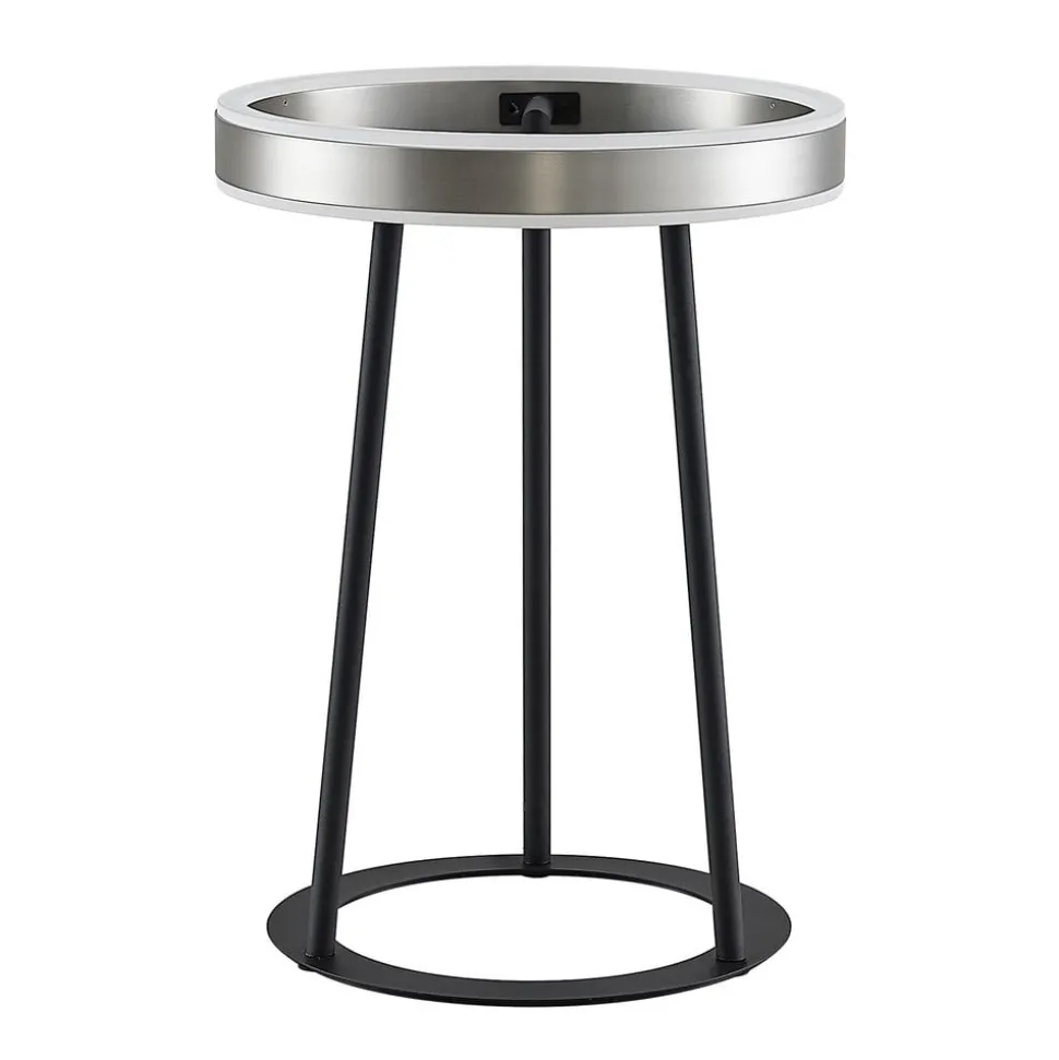 Lucande Seppe LED tafellamp, nikkel