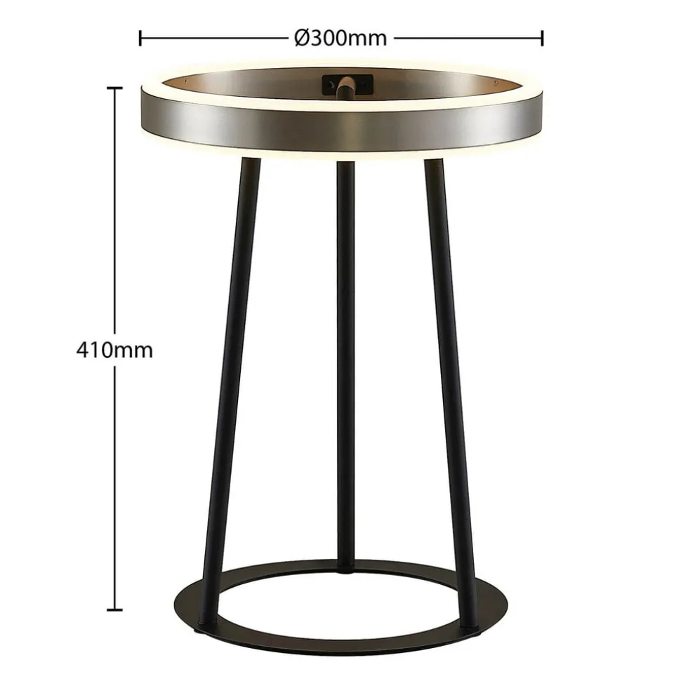 Lucande Seppe LED tafellamp, nikkel