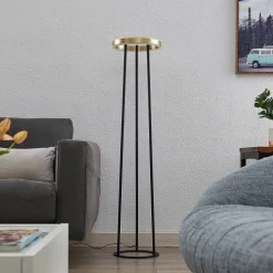 Lucande Seppe LED vloerlamp, messing