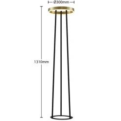 Lucande Seppe LED vloerlamp, messing
