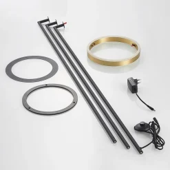 Lucande Seppe LED vloerlamp, messing