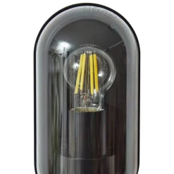 Lucande Serine buitenwandlamp, 25,5 cm, zwart, aluminium