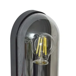 Lucande Serine buitenwandlamp, 25,5 cm, zwart, aluminium