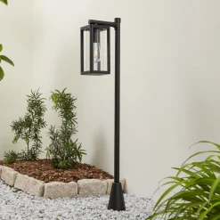 Lucande Siveta tuinpadverlichting, 100 cm hoog, zwart, E27, IP65