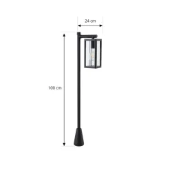 Lucande Siveta tuinpadverlichting, 100 cm hoog, zwart, E27, IP65