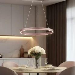 Lucande Slimme hanglamp Yonam, koffie, 1-lamp, Tuya