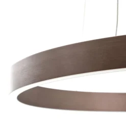 Lucande Slimme hanglamp Yonam, koffie, 1-lamp, Tuya